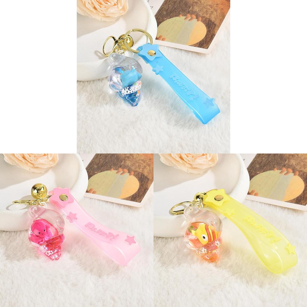 Marine Creatures Keychain With Starry Rope And Bell For Gift Giving