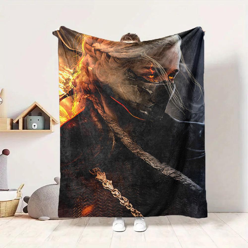 Dark Warrior Flannel Blanket Throw Blanket Soft Warm Sofa Bed Camping Home Decor Unique Christmas Gift C9211361