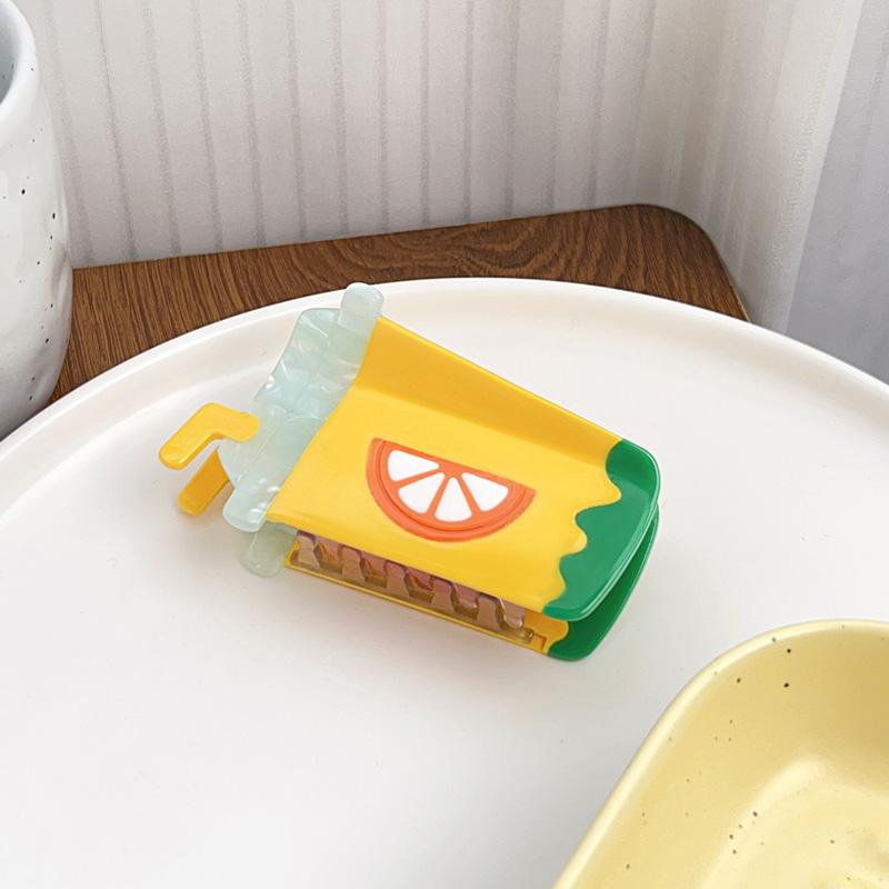 1pc New Burger Grabbing Hair Clip Cute Summer Fruit Colorful Cartoon Jewelry Shark Clip