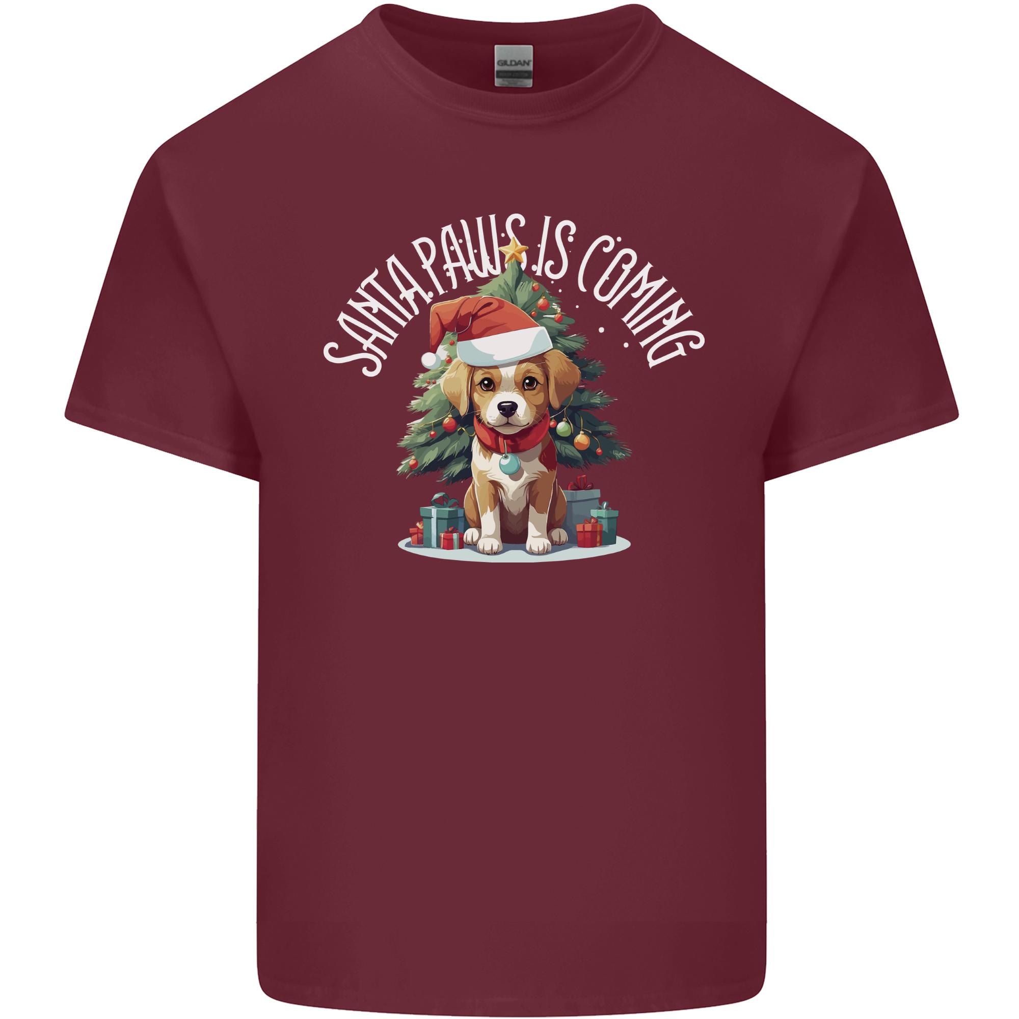 Santa Paws Is Coming Funny Christmas Dog Unisexs Light Cotton TShirt S