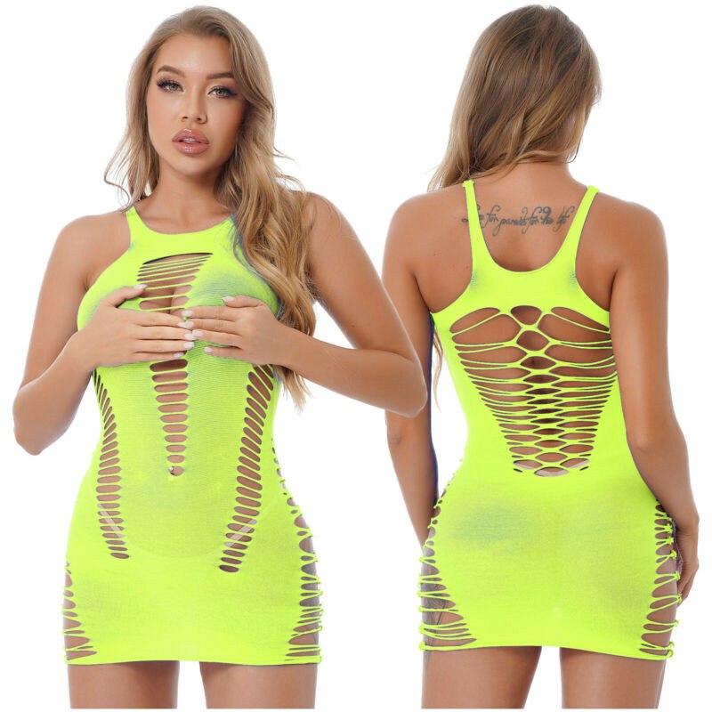 Sexy Bodycon Babydolls prodyšné, pohodlné, vyhloubené mini šaty Clubwear Dámské