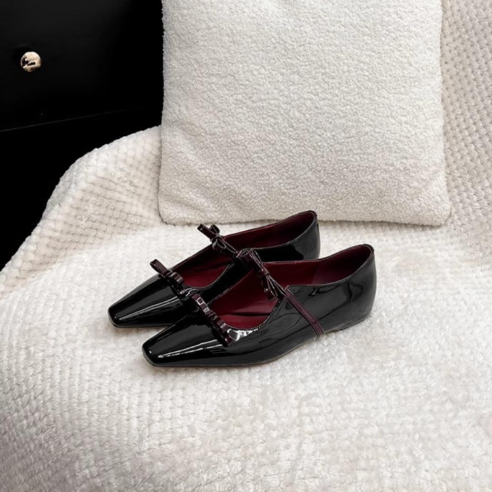 

Woman Shoes Vintage Punk Style Versatile Square Head Thick Heel Mary Jane Shoes Women s Bow Women s Shoes Red Mary Janes 40 чорний