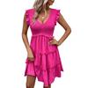 Summer Solid Color Sleeveless Draped Dress for Women European American Seaside Vacation Crossbody