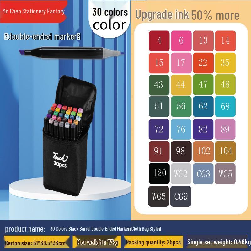 Double-Headed Quick-Drying Black Marker & Watercolor Pen Set for Kids