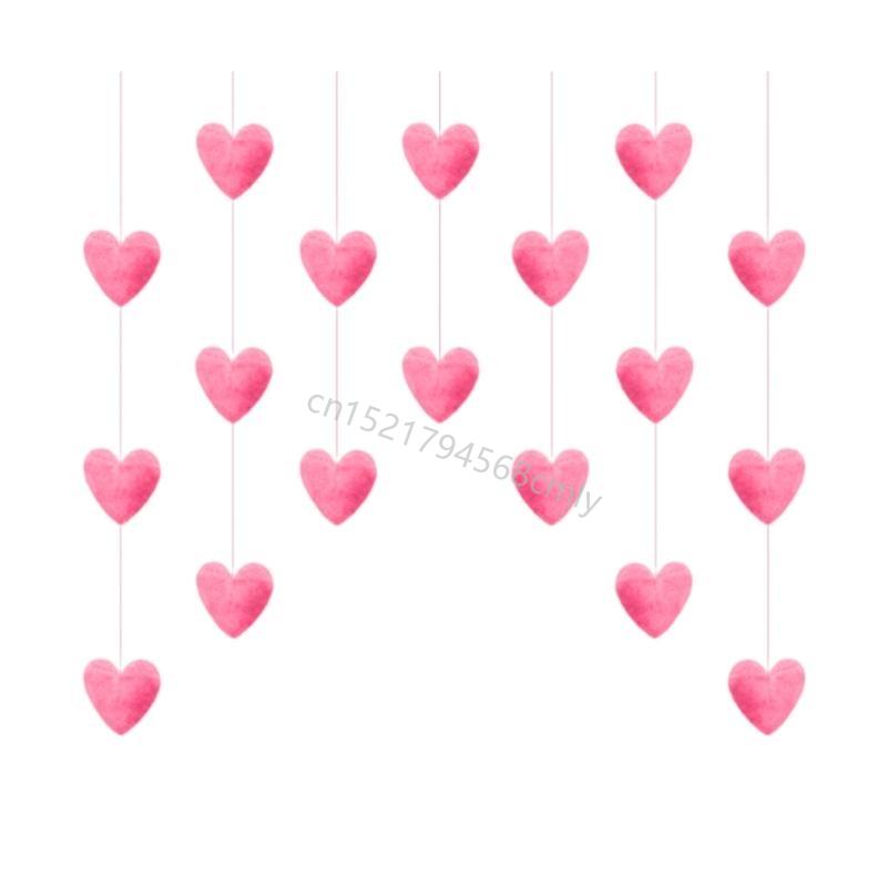 Heart Shaped Curtain Door Decoration Korean Lovely String Pendant Partition Door Decor with Hooks for Girls Room 6XDE