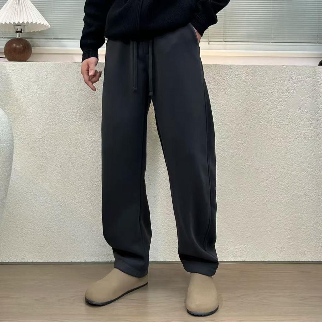 Spring and Autumn New Trend Men's Solid Color Tube Pants Casual Pants Autumn and Winter Straight Loose Sweatpants Sweatpants Long Pants