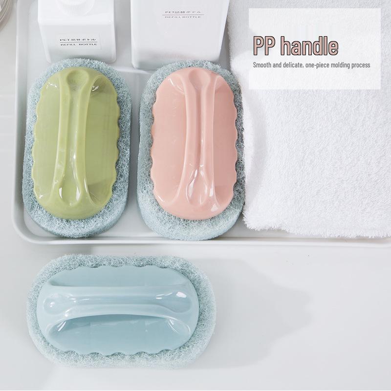 Multifunctional Cleaning Brush with Handle for Kitchen & Bathroom - Powerful Brush & Decontamination Sponge for Tiles & Dishes