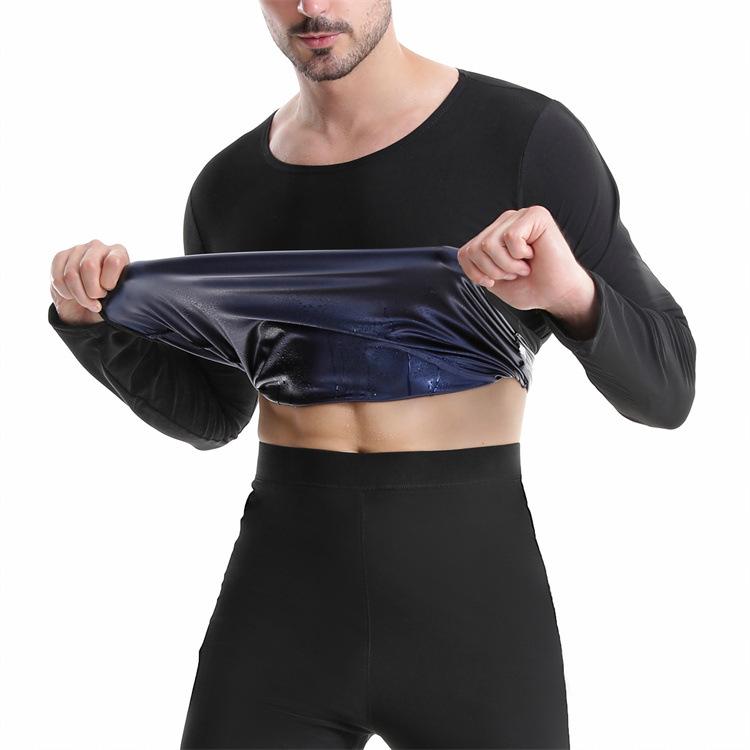 Men's Sauna Sweat Suit: Running Sports Fitness Long Sleeve Body Shaper