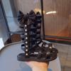 Sommer Neue Mode Hohl Mädchen Schleife Kinder Römersandalen Offene Zehen Hoher Schaft Coole Stiefel Klassenkamerad