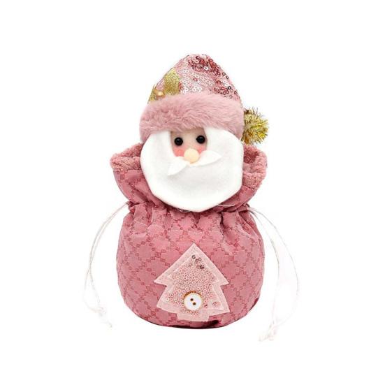 Yousheng 1/2/3Pcs Christmas Gift Bag Santa Claus Snowman Reindeer Design Festive Theme Xmas Candy Bag with 3D Embroidery Party Decoration