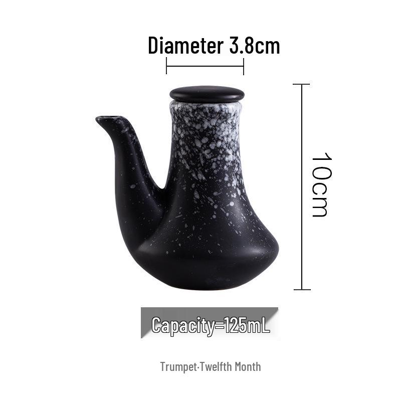 Large Ceramic Vinegar and Soy Sauce Bottle for Japanese Cuisine - Oil and Seasoning Container for Kitchen.