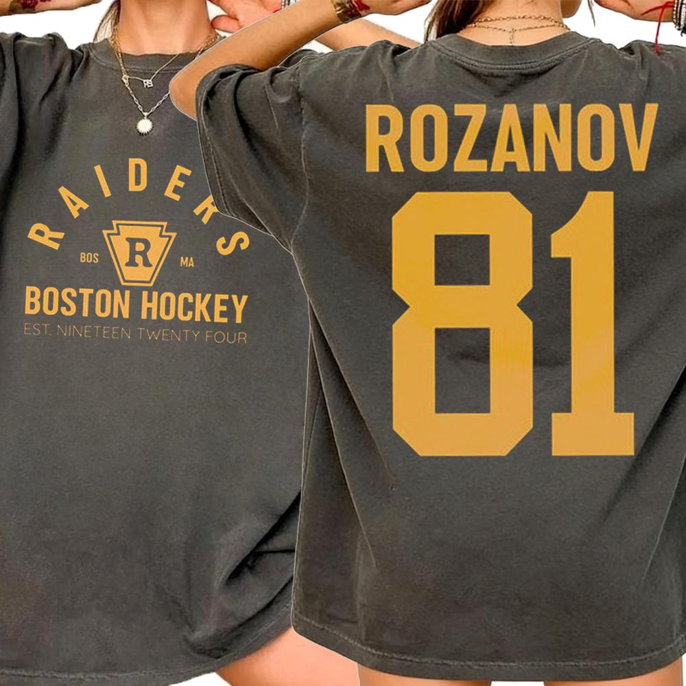 Ilya Rozanov 81boston Raidersshane Hollander 24montreal Metros Heated Rivalry Inspired Print Tshirt Men Women Casual Tops