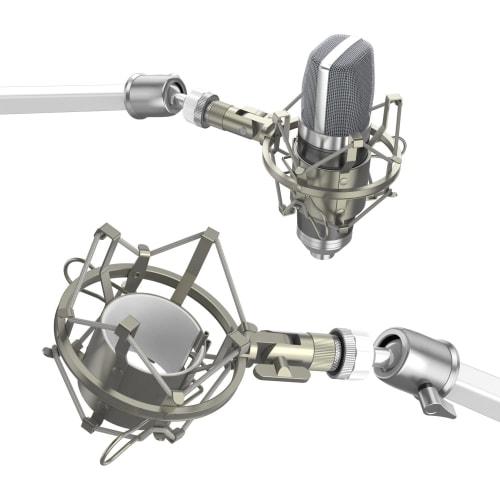 Smatree "2022 Edition" Tabletop Microphone Stand with Shock Mount, Compatible with MV7 Podcast Microphone, AT2020USB+, and Other Microphones, Micropho