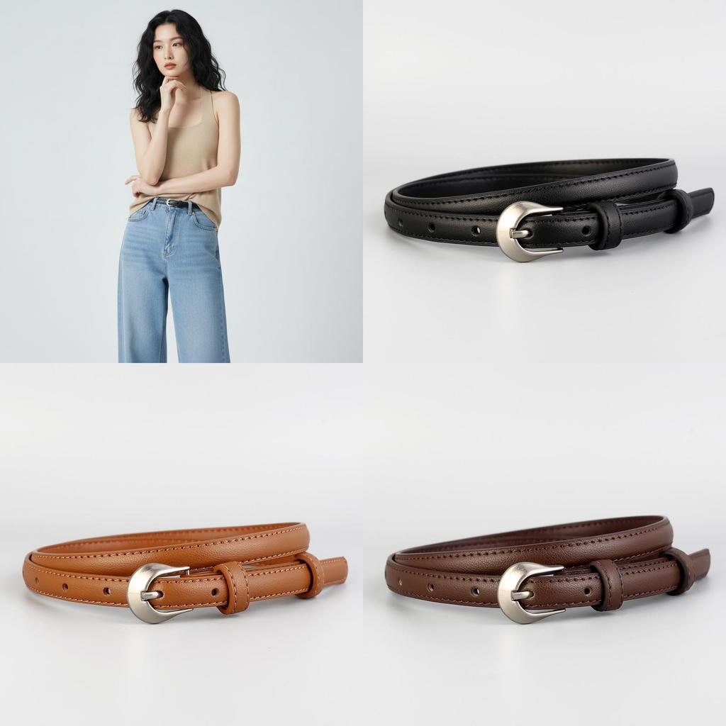 Leather Waist Belt With Nickel Plated Buckle For Office And Daily Wear