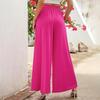 Women Autumn Winter Versatile Draped Solid Color High-Waisted Wide-Leg Pants with Pocket