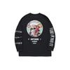 Li Ning X Pleasures Collaboration Letter Print Loose Long Sleeve T-Shirt Unisex T-Shirt Black AHST975-1