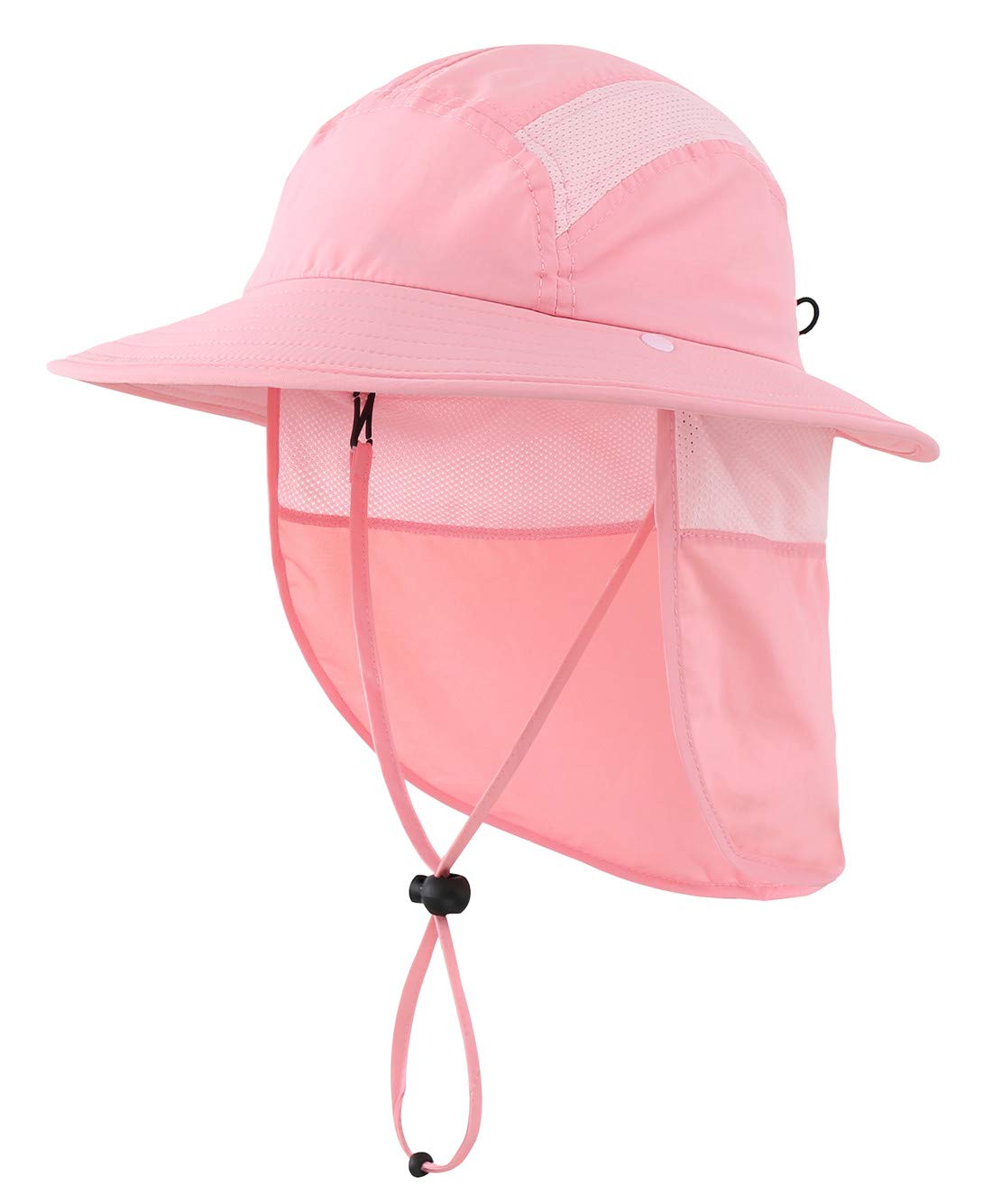 

Летняя детская кепка с хвостиком, с клапаном UPF, быстросохнущая, широкополая шляпа от солнца, защита от УФ-лучей, шляпа сафари, детская шляпа для рыбалки для девочек, розовая, 50+ розовый