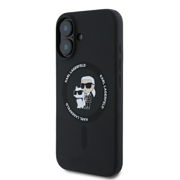 Karl Lagerfeld Klhmp16Mscmkcrhk Iphone16 Plus 6.7 Czarny/Black Hardcase Silicone Karl&Choupette Ring Magsafe