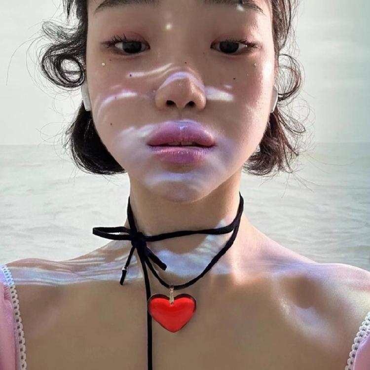 Goth Love Heart Clavicle Chain Women Girls Wedding Jewelry Party Birthday Gift