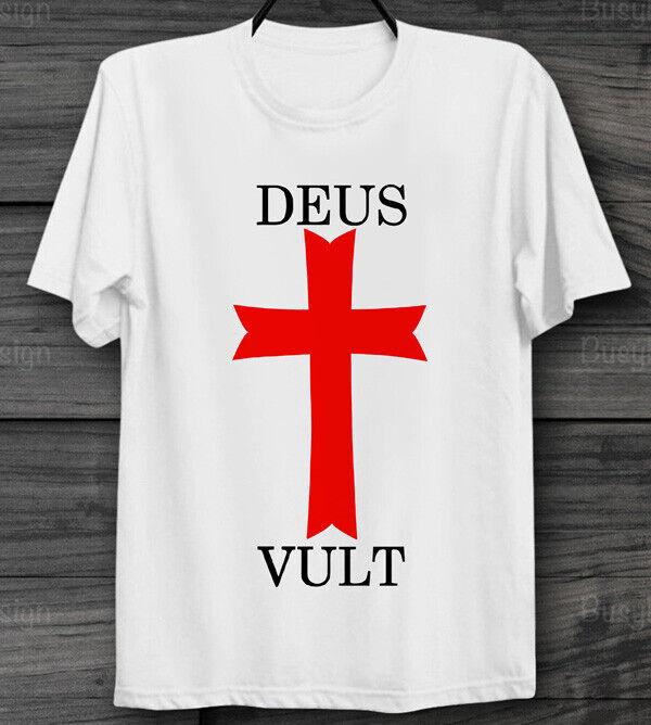 

Deus Vult Catholic Religion Christian Crusader T Shirt Unisex Men s Ladies Top 4XL