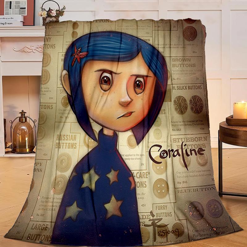 1PC Moonlit Mystery Cora-line Flannel Blanket Gift, Suitable for Both Men And Women, Soft Ideal for Beds And Sofa, Birthday Or Christmas Gift
