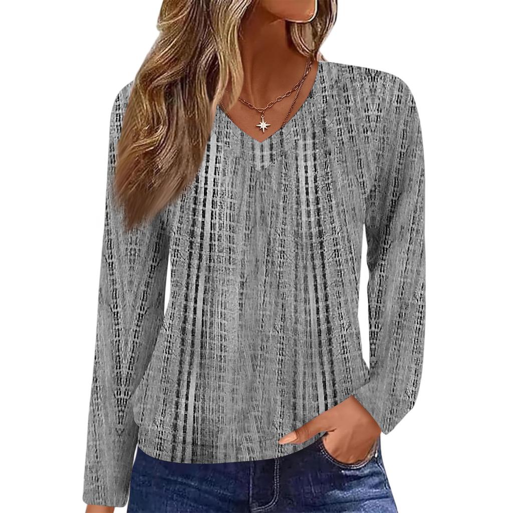 Damen Casual Mode V-Ausschnitt Raglan Plissee Floralprint Langarm Top