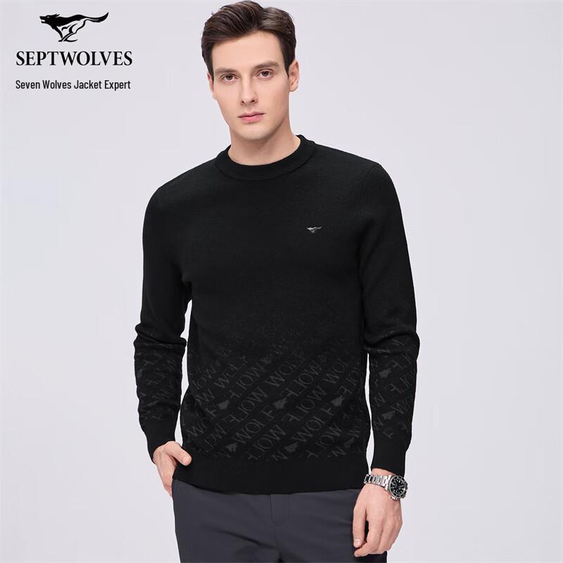 SEPTWOLVES Men s Winter Round Neck Wool Sweater 3XL