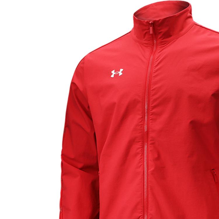 Under Armour Retro Stand Collar Wave Print Sports Woven Jacket Men Jacket Red 22500401-600