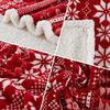 Christmas Reindeer Throw Blanket Double Layer Thicken Fluffy Soft,Warm,Fleece Flannel Santa Claus Snowman Blanket Home Gift