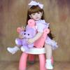 Lovely 60cm Soft Cloth Body Reborn Toddler Doll Cosplay Girl Lifelike Long Hair Princess Imitation Baby Dolls for Kids Play House Toy Surprise Present