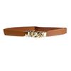 Women's 2.5cm Double Buckle Chain Elastic Waist Belt for Dresses