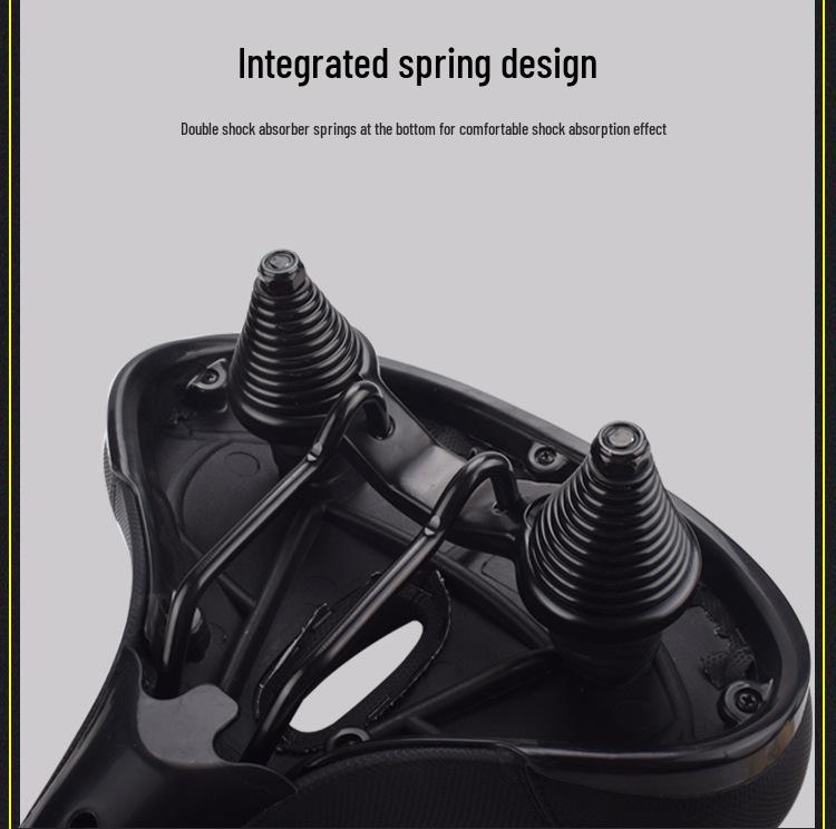 Thickened Sponge & Silicone Mountain Bike Saddle with Spring Shock Absorption for Comfort