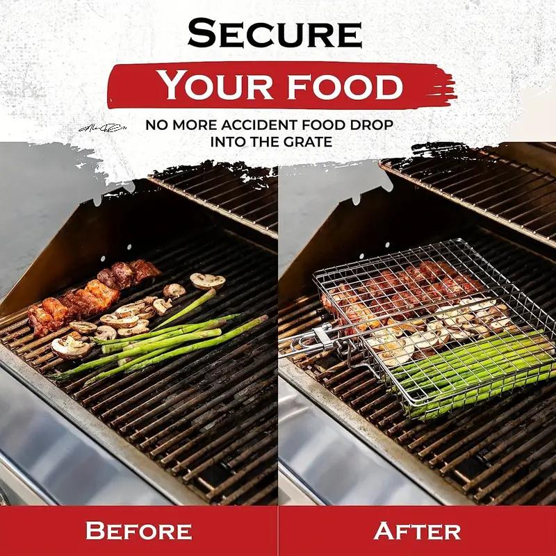 Foldable 304 Stainless Steel BBQ Mesh Grilling Basket Non-Stick Grill Mat Meat Vegetable Steak Tool For Picnic Party Barbecue