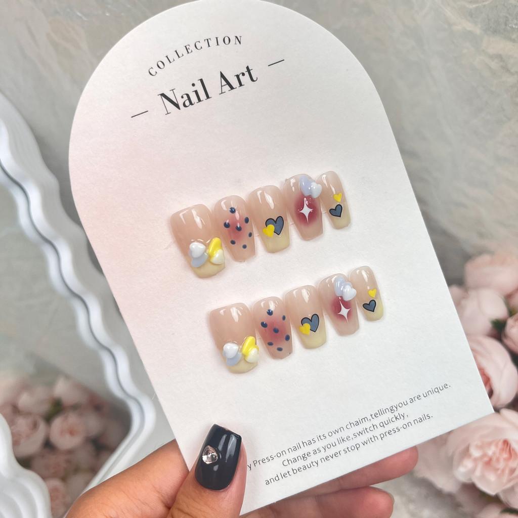 

Nail Handmade Wearing Colored Love Graffiti Starlight Fresh Girl Nail Sticker L
