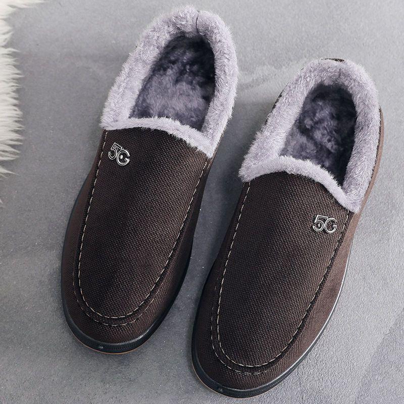 Fashion 5G Mens Snow Boots Winter Warm Plus Velvet Thick Cotton Mens Winter Boots Elderly Non-slip Middle-aged and Elderly Men Boots