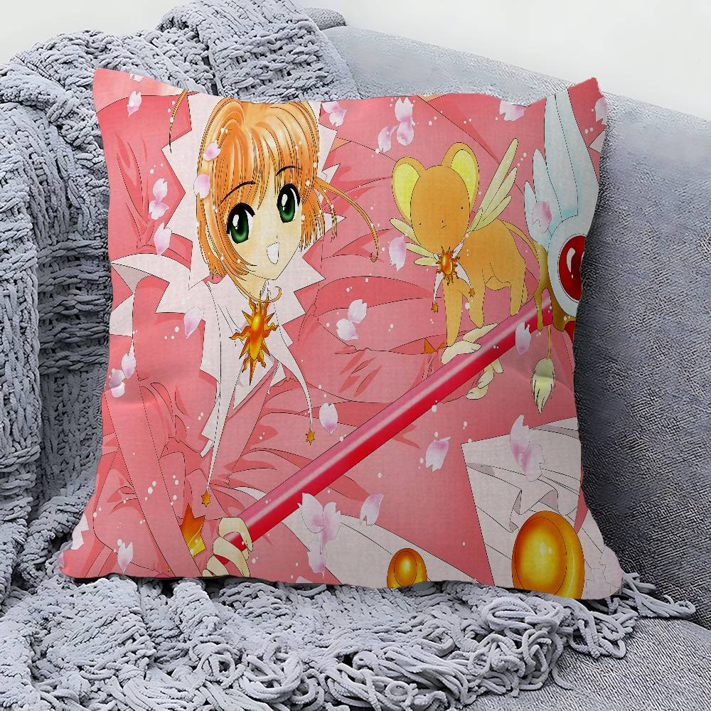 Anime C-Cardcaptor Sakura Girl Pillow Anime Pillow Sofa Bed Head Pillow Cover Cushion Cover 45x45 Cm Fashion