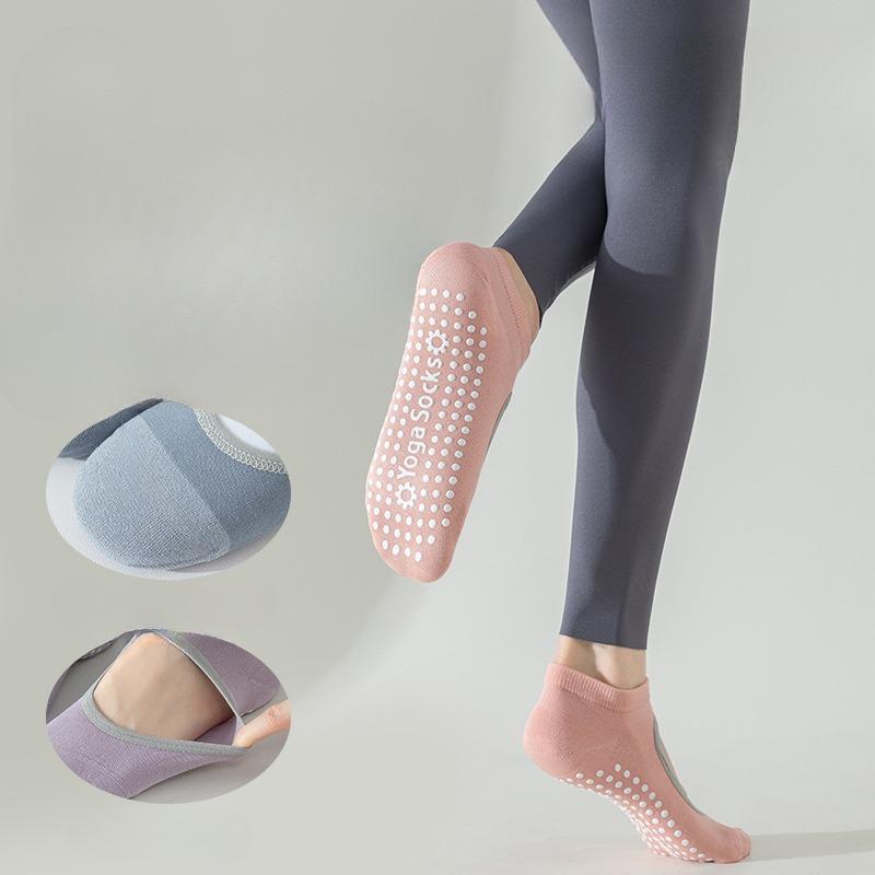 Yoga Socks, Women's Boat Socks, Summer Thin Pure Cotton Fitness Dance Silicone Anti-slip Sports Socks, Professional Pilates Socks
