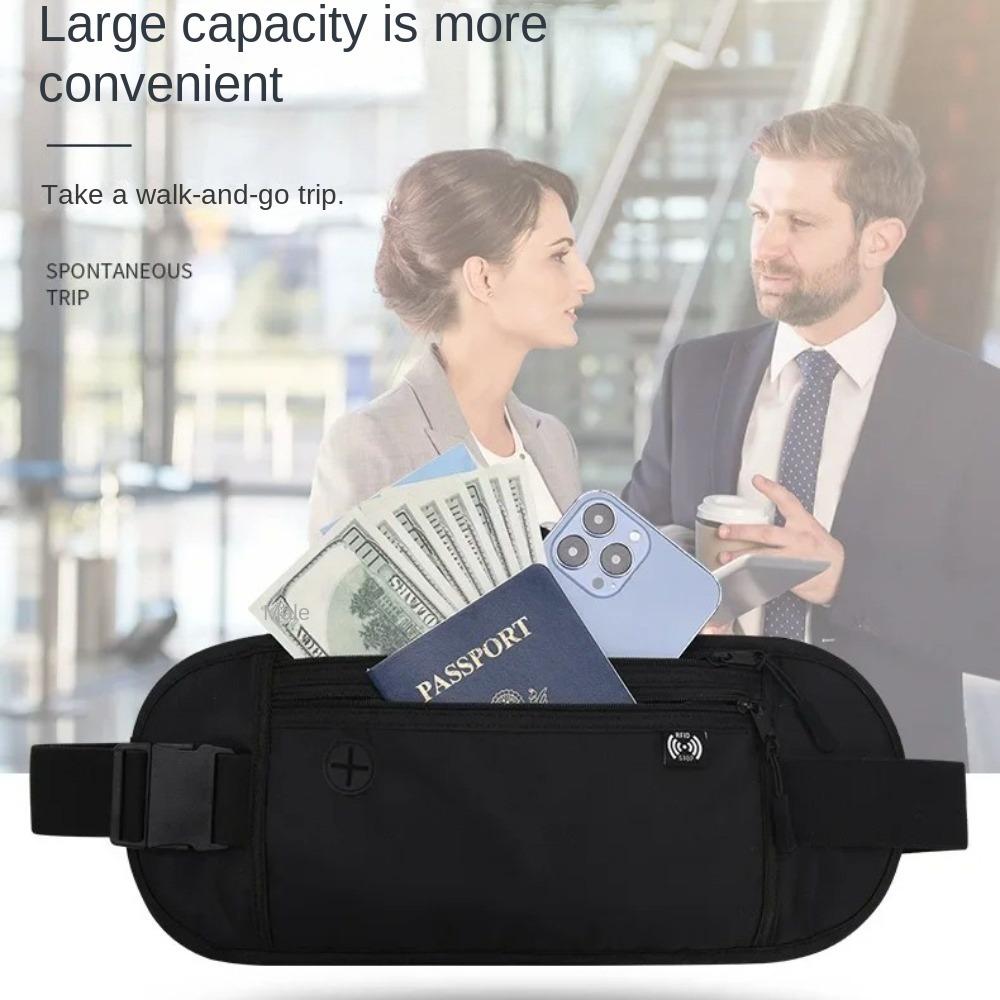 Outdoor Sports Money Belt RFID Blocking Phone Belt Security Waist Pack