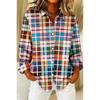 Fashionable Striped Vintage-Style Women's Long-Sleeve Shirt Comfortable And Breathable Collared Shirt Casual Everyday Wear Top