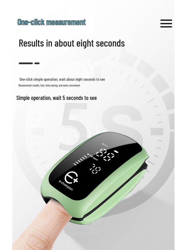 Rechargeable Fingertip Pulse Oximeter: Heart Rate & Blood Oxygen Monitor for Home Use