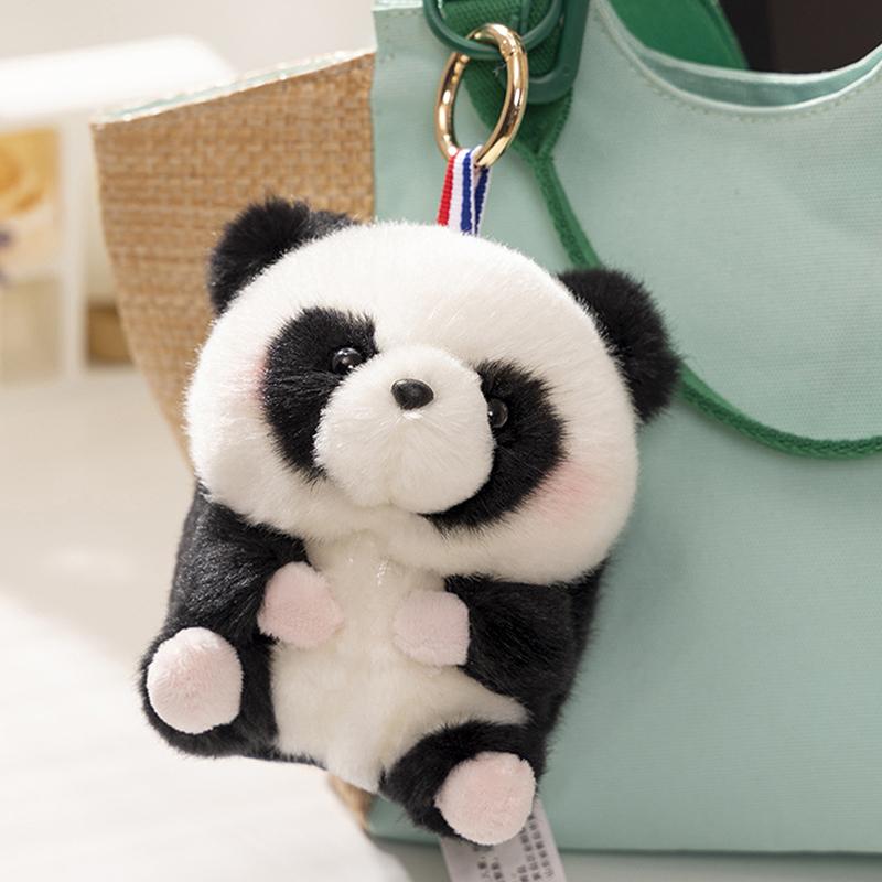 Cute Cartoon Panda Plush Toy Pendant Keychain Kawaii Stuffed Animals Keychain Novelty Backpack Decoration Accessories Gifts