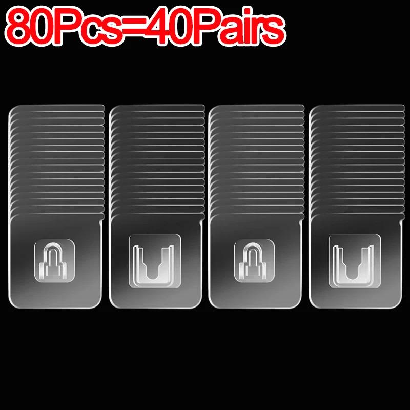Wholesale Double-Sided Self Adhesive Wall Hooks Transparent Traceless Wall Hook for Kitchen Bathroom Storage Plug Sucker Holders