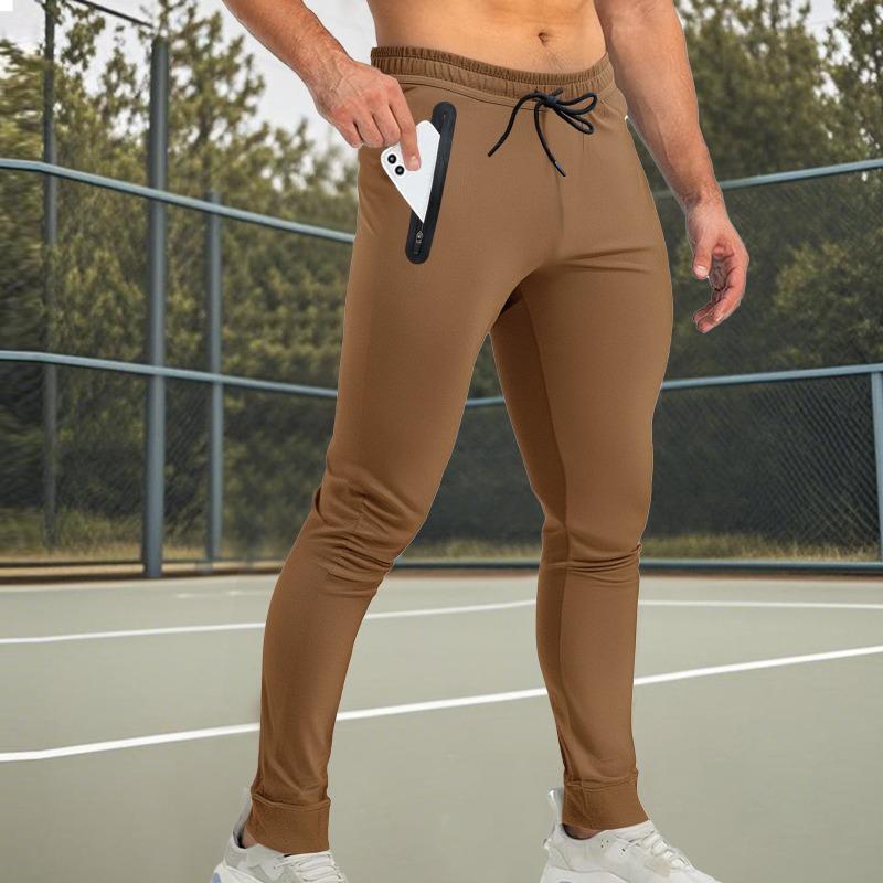 

New men s casual sports trousers spring and summer breathable pearl cotton slim-fit fitness pants XXXL хаки