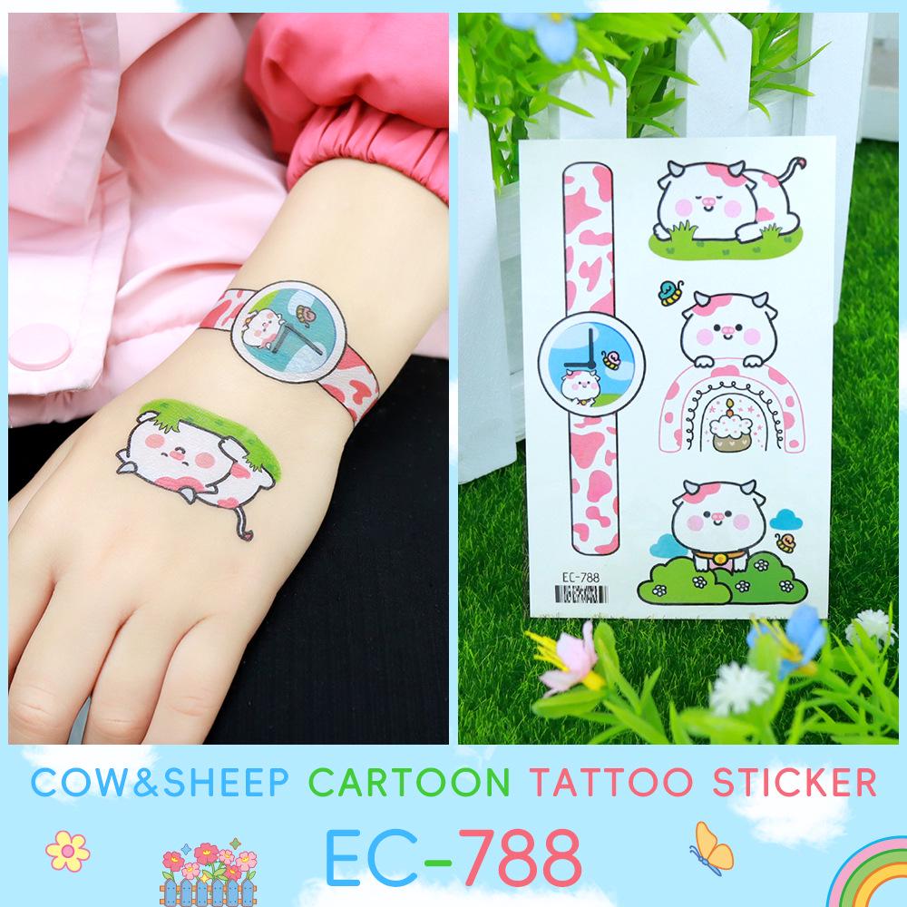 Cartoon Waterproof Animal Tattoo Stickers - Cute Temporary Tattoos for Kids Party Decorations 120x75mm