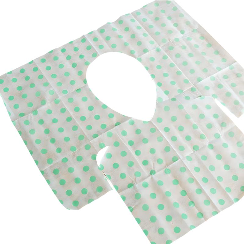 5/10/20PCS Green Dot Printing Toilet Seat Cover Portable Disposable Bacteria-proof Toilet Covers Travel Camping Hotel Supply ZYF
