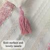 Cotton Yarn Jacquard Tufted Tassel Throw Pillow Cover Office Waist Cushion Home Sofa Bedside Cushion