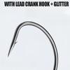5pcs Heavy-Duty Lead Curved Fishing Hooks with Swivel Lead Head - Hook Point for Catfish, Carp, Pike, Trout - Sinkable Soft Bait for Texas Rig