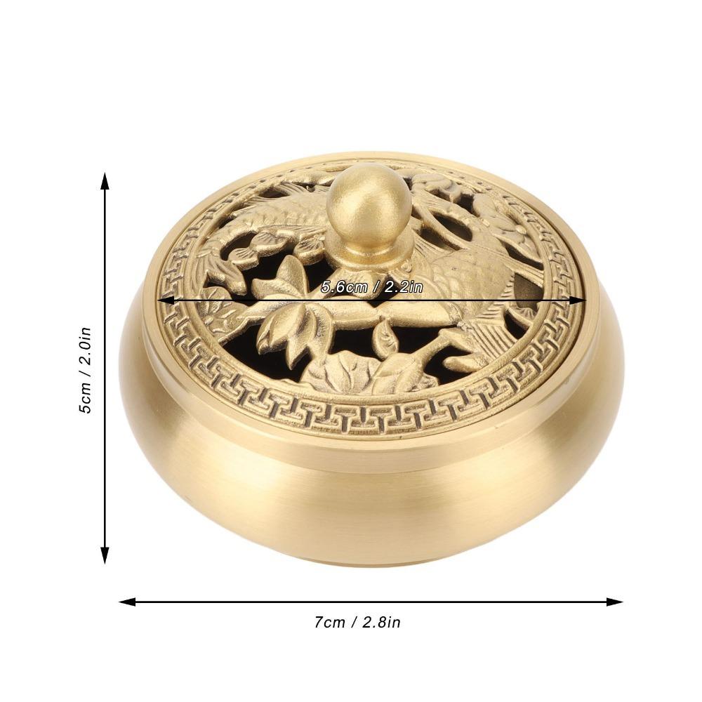 3pcs With Lid Incense Burner Holder Brass Brass Incense Burner  For Home Yoga Spa Decor