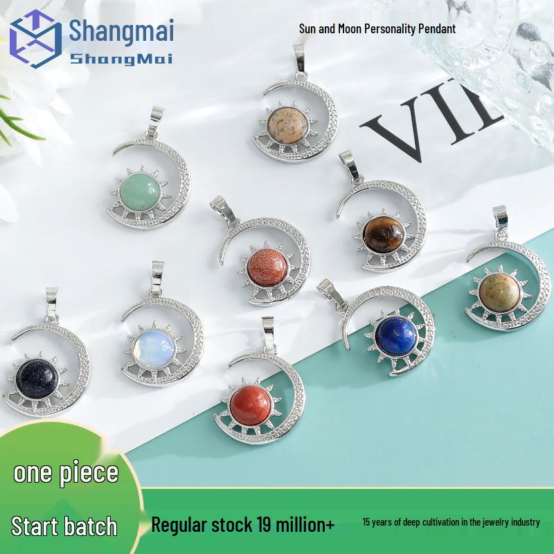 

Creative Crystal Sun and Moon Pendant Necklace Without chain
