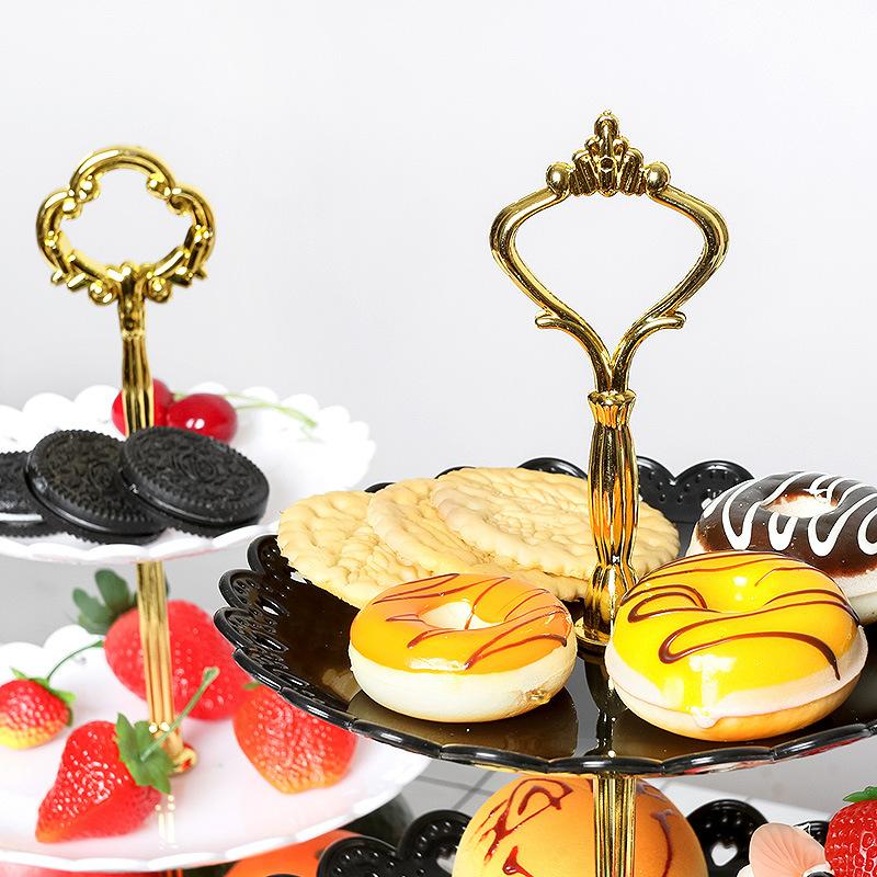 European style three-layer cake pan dessert rack dessert plate living Best room fruit plate wedding cake pan birthday party cake rack for Home